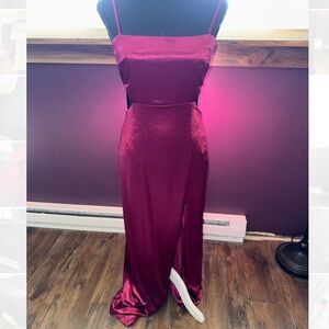 Lulus magenta formal prom satin dress